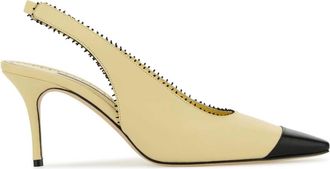 Manolo Blahnik Pastel Gele Nappa Leren Gaius Pumps