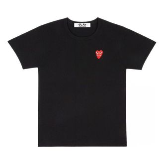 Comme Des Gar&ccedil;ons (WMNS) COMME des GARCONS PLAY FW25 PLAY Double Heart T-Shirt Black AZ-T287-051-1