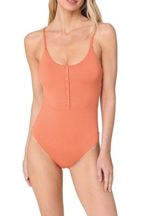 Andie Swim Snap Long Torso One-Piece Swimsuit in Marmalade at Nordstrom, Size X-Small