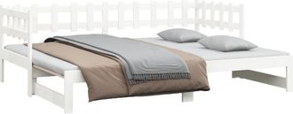 vidaXL Sof&aacute; Cama Extra&iacute;ble Sin Colch&oacute;n Blanco 2x(90x200) Cm Vidaxl