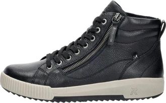 Rieker Revolution Veterschoenen Hoog - Dames - Sneakers - Zwart - 36 EU - Leer - Schoenen