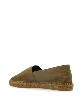 Saint Laurent Mens Cassandre Ysl Logo Espadrilles Green Shoes > Loafers & Sandals