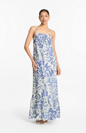 Diarrablu Printed Cotton Poplin Fari Maxi Dress in Toile Blu at Nordstrom, Size Xx-Large