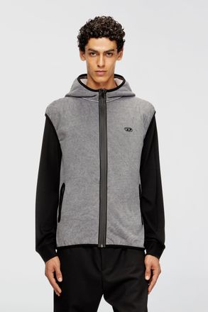 Diesel Sleeveless zip-up hoodie - Sweaters - Man - Grey