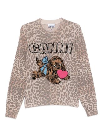 Ganni Jersey de lana con cuello redondo Ganni