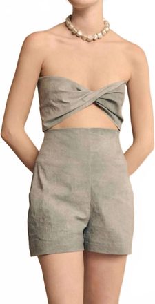 Cortana Ryo Strapless Top In Aqua Maltinto Stripes