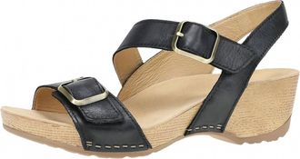 Dansko Womens Trinity Sandal In Burnished Nubuck Black
