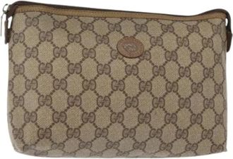 Gucci Pre-owned Clutches, female, Beige, Size: ONE SIZE Pre-owned Plastic Pouch