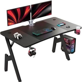 OEM Escritorio Gaming - Hlonone - Modelo Ergon&oacute;mico -140 X 60 Cm- Fibra De Carbono - Negro