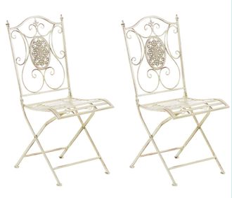 Clp Pack De 2 Sillas De Jard&iacute;n Sibell Plegables Crema Antiguo
