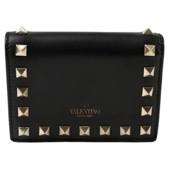 Valentino Pre-owned Wallets, female, Black, Size: ONE SIZE Pre-owned Rockstud Wallet