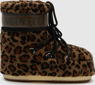 Moon Boot Moon Boot Icon Low Fleece Leopard Cognac Cocoa