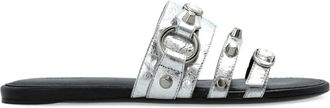 Balenciaga buckle-detail slides - women - Lamb Skin/Calf Leather/Calf Leather - 37 - Silver