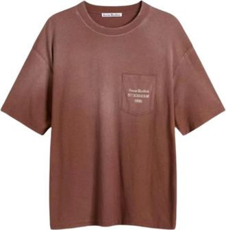 Acne Studios Logo T-shirt - Heren - T-shirts - Bruin - XS - Katoen - Tops