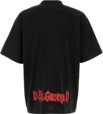 Balenciaga Graphic-Print Cotton T-shirt - Black