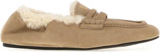 Miu Miu Beige Logo Loafers