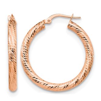 Diamond2Deal 10K Gold Round Shape Hoop Earrings