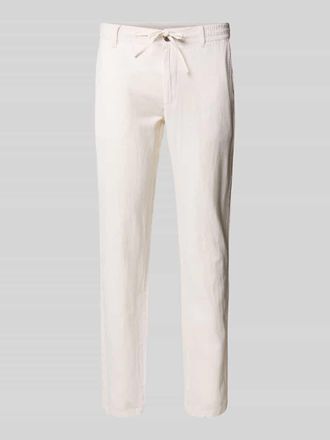 Lindbergh Lindbergh Tapered Fit Leinenhose mit elastischem Bund in Weiss, Gr&ouml;&szlig;e M