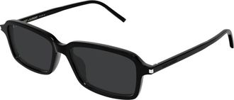 Saint Laurent SL 938 Rechthoekige Zonnebril - Heren - Zonnebrillen - Zwart - 53 MM - Accessoires