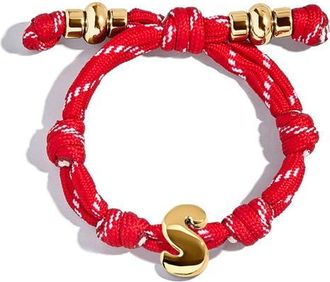 BaubleBar Knotty Initial Bracelet in Red S at Nordstrom