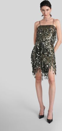 Blumarine Mini Dress In Green Polyamide