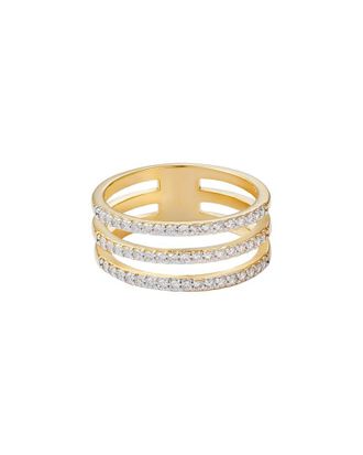 Adornia Adornia 14K Plated Cz Triple Band Ring