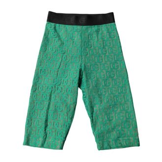 Dolce & Gabbana Geborduurde Kant Shorts in Levendig Groen - Dames - Leggings - Groen - S - Katoen - Broeken