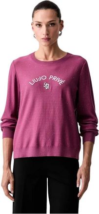 Liu Jo Round-neck Truien - Dames - Ronde hals truien - Roze - XL - Polyester - Truien & Vesten