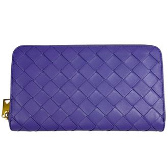 Bottega Veneta Purple Intrecciato Long Wallet (Bi-Fold) (Pre-Owned)