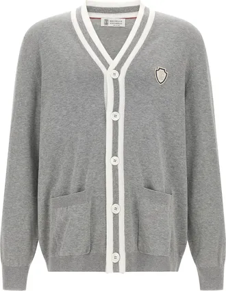 Brunello Cucinelli Gray Cotton Mens Cardigan