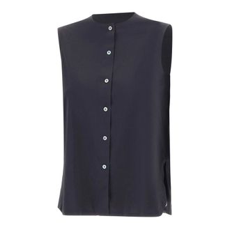 Roberto Ricci Design Shirts, female, Blue, Size: XL Oxford Sleeveless Polo