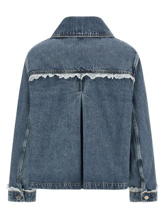 Ganni Denim and Lace Jacket - Blue