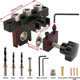 OEM Juego De Plantillas De Perforaci&oacute;n, Plantilla Para Agujeros De Bolsillo De 8/10/15 Mm, Kit De Gu&iacute;a De Perforaci&oacute;n Para Espigas De Madera 3 En 1, Herra