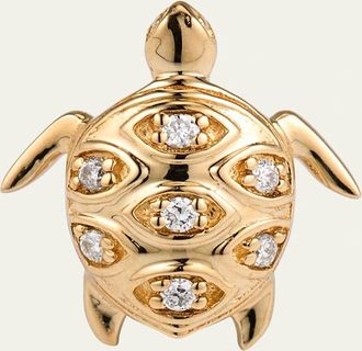 Sydney Evan 14K Turtle Earring with Marquise Eye Shell, Single