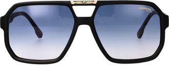 Tommy Hilfiger Rechthoekige Acetate Zonnebril met Dubbele Brug - Heren - Zonnebrillen - Zwart - 58 MM - Accessoires