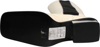 Dolce & Gabbana White Black Leather Knee High Boots Womens Shoes (Pre-Owned)