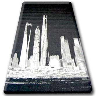 RugsX Rugsx - Alfombra De Cuerda Sisal Floorlux 20240 Negro/plateado Black 240x330 Cm