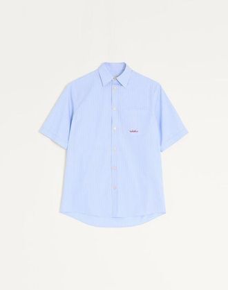 Valentino Camicia In Cotone Con Ricamo Uomo CELESTE 42