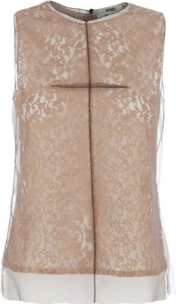 Fendi Mujer, Camisetas, Marrón, Talla: S