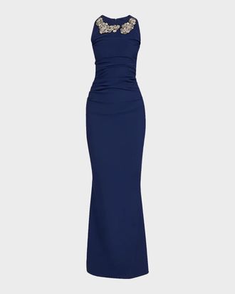 La Petite Robe Di Chiara Boni Sleeveless Applique Mermaid Gown