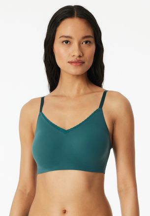 Schiesser Bustier SCHIESSER Invisible Soft Lace, Damen, Gr. 36, N-Gr, 700, gr&uuml;n, Single Jersey, Obermaterial: 75% Polyamid, 25% Elasthan, BHs Bustier, herausneh