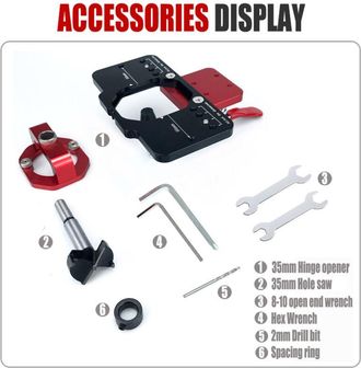 OEM Plantilla Para Taladrar Bisagras De 35 Mm, Plantilla Para Bisagras Ocultas De Aleaci&oacute;n De Aluminio, Plantilla Para Taladrar Bisagras Con Bloqueo Preci