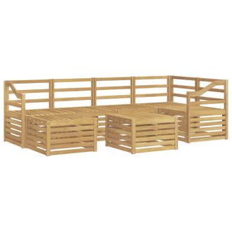 vidaXL Conjunto De Sof&aacute;s De Exterior 7 Pcs Blanco Poli&eacute;ster Vidaxl