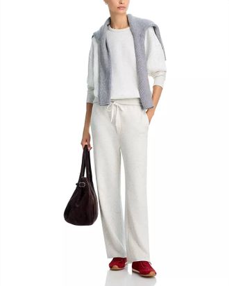 ATM Anthony Thomas Melillo Cropped Straight Leg Pants In Chalk Donegal