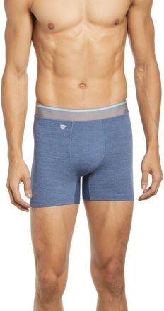 Mack Weldon AIRKNITx Performance Boxer Briefs in Indigo Heather at Nordstrom, Size Medium