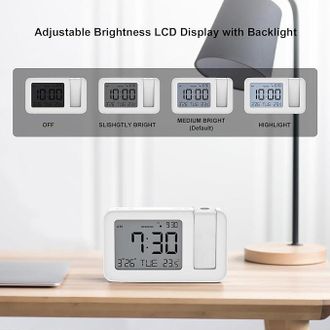 OEM Reloj Despertador Con Proyector, Reloj Despertador Con Proyecci&oacute;n Digital, Proyector De Reloj De Techo Para Interiores