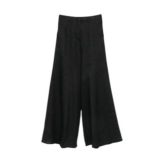 Semicouture Wide Trousers, female, Black, Size: XL Wide Trousers