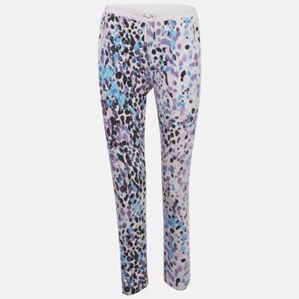 Roberto Cavalli White Printed Cotton Capri Pants
