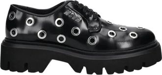 Msgm Oxford schoenen met studs - Dames - Veterschoenen - Zwart - 37 EU - Leer - Schoenen