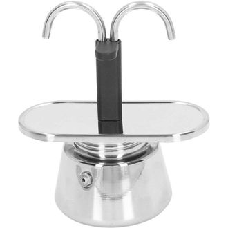 OEM Cafetera Moka De 100 Ml Con Doble Manguera De Acero Inoxidable, Duradera, Apta Para Uso Alimentario, Antiescaldaduras, Antideslizante Y Con Colador Gr